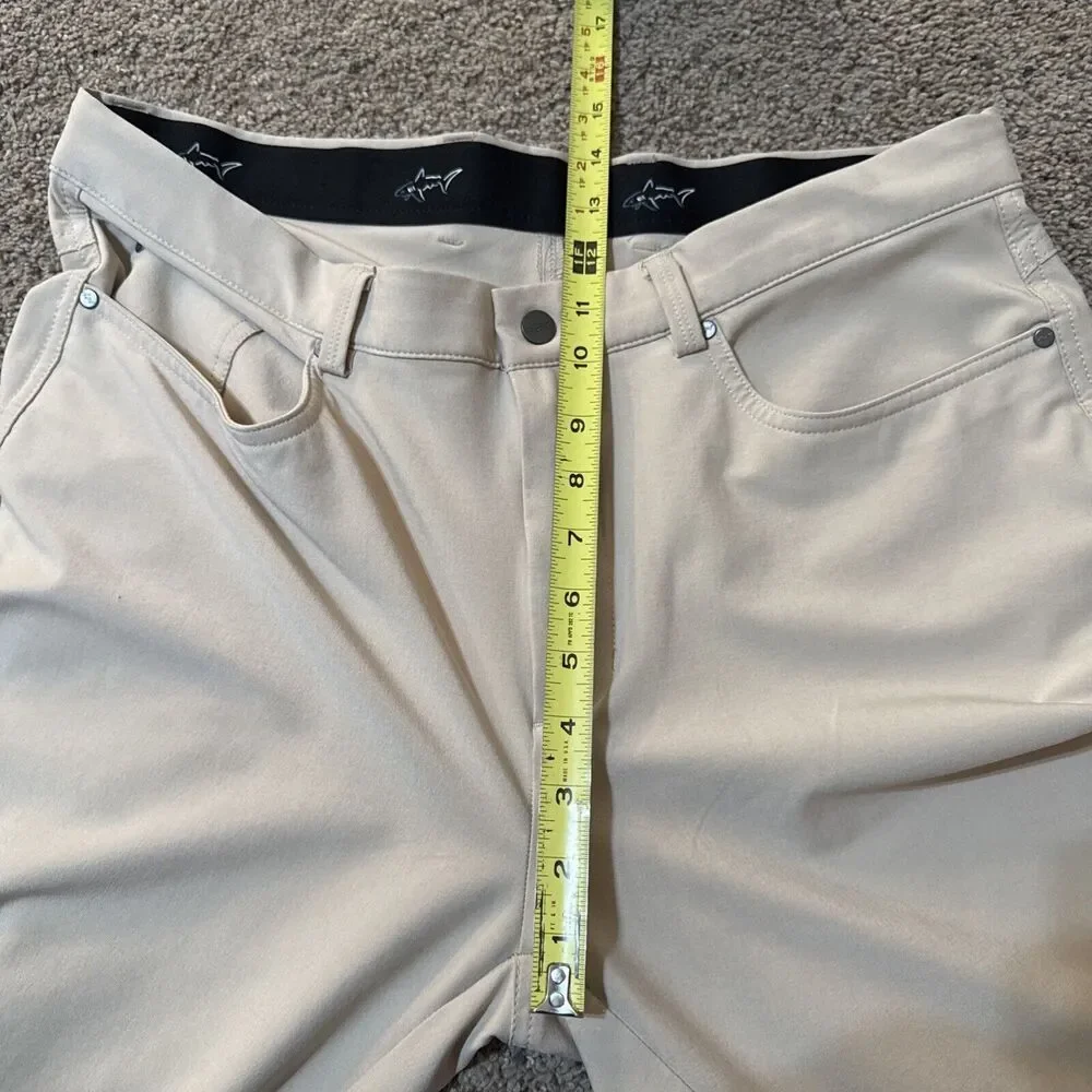 GREG NORMAN Performance Classic Dress Pants Stretch Tan Khaki Golf Career 34x32‎